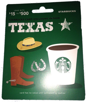 Texas Starbucks Card